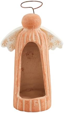 Mud Pie Terra Angel Votive Holders Light Pastel Orange