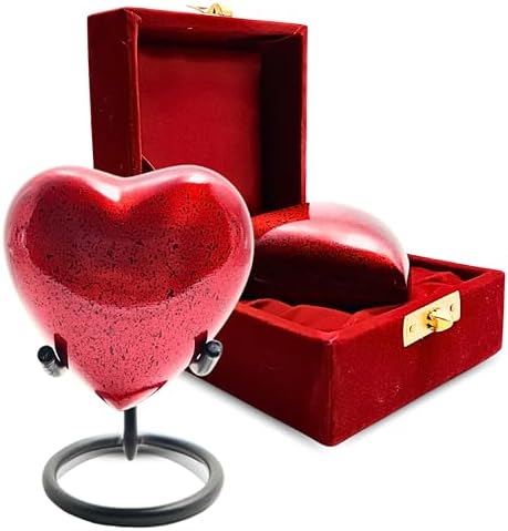 Highstreet Nautical Cremation Urn Heart Shape Red 4x4 Inch