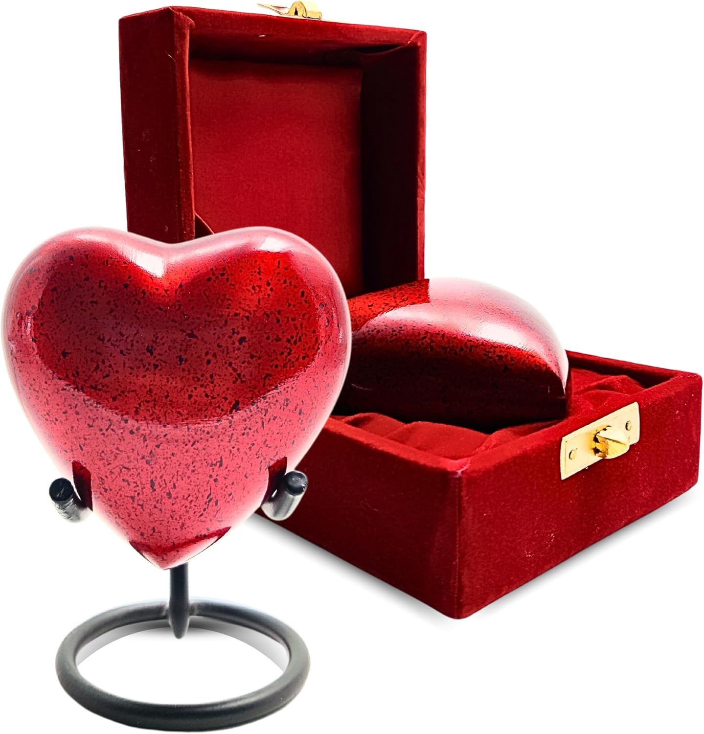 Highstreet Nautical Cremation Urn Heart Shape Red 4x4 Inch