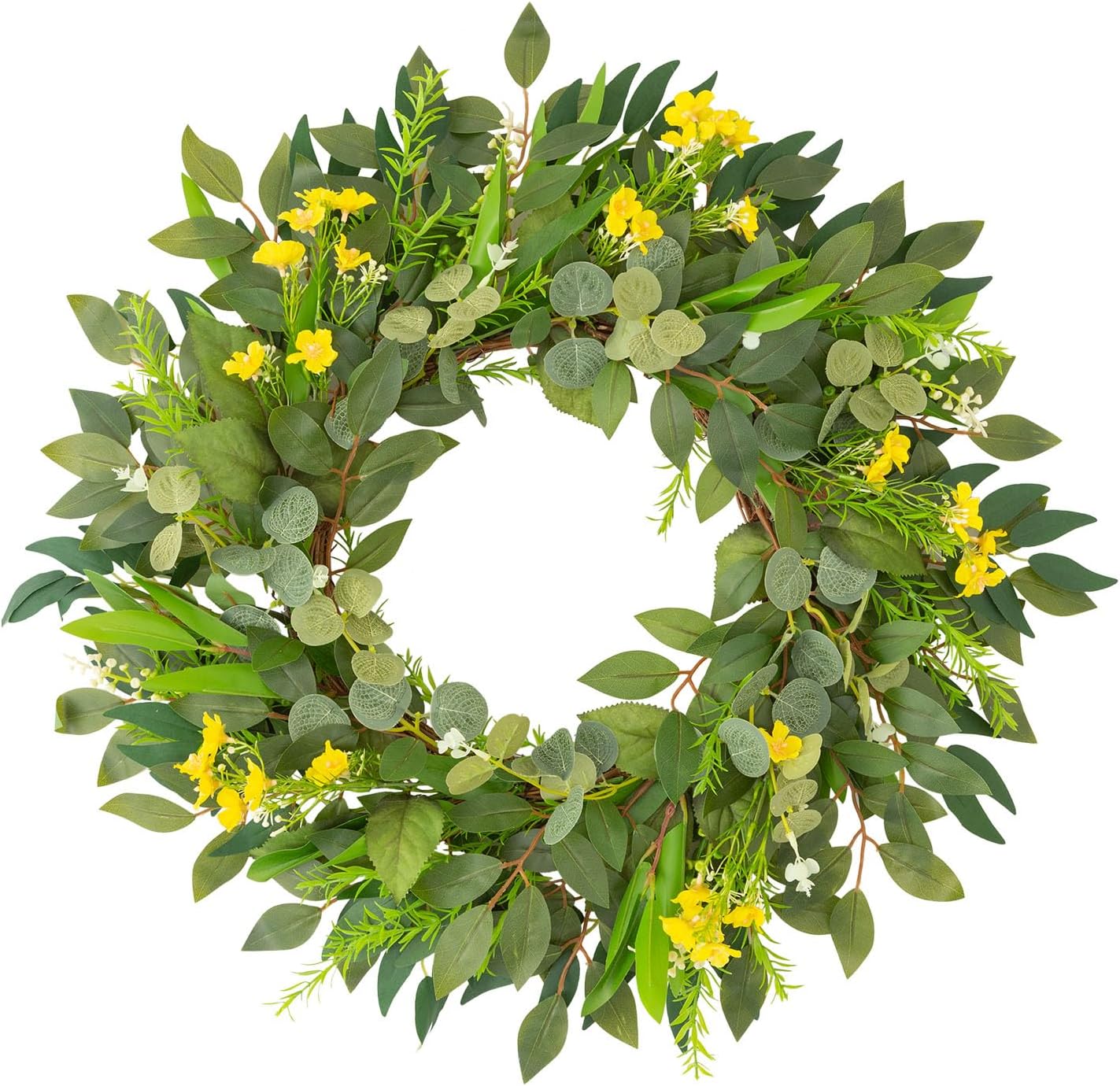 24 Inch Eucalyptus Wreath for Front Door Home Decor