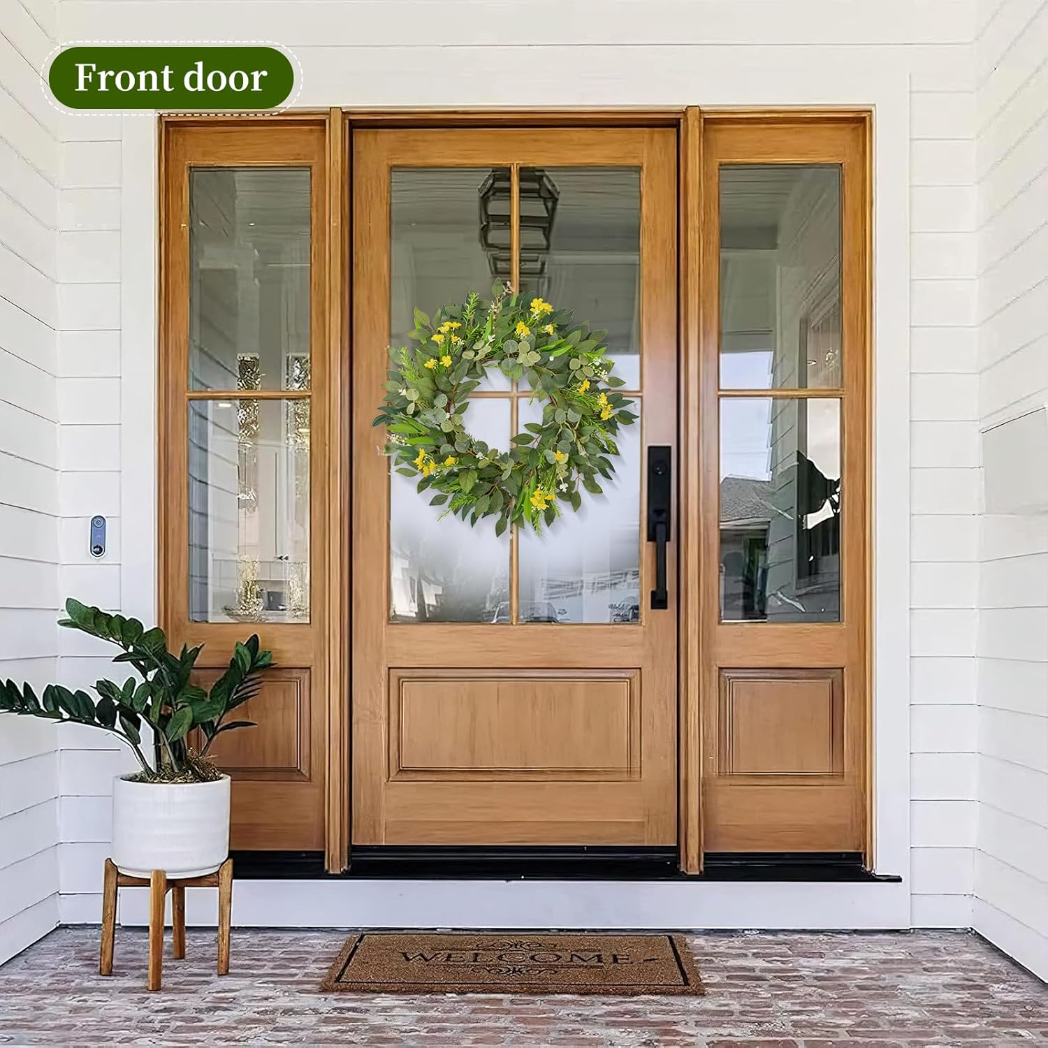 24 Inch Eucalyptus Wreath for Front Door Home Decor